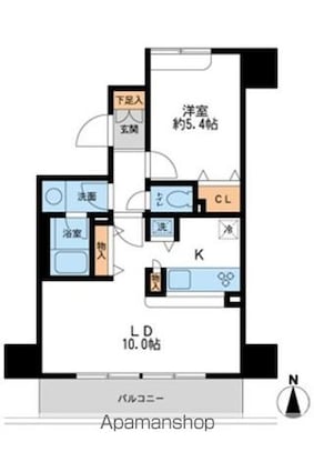 ウィルテラス千葉中央[1LDK/42.43m2]の間取図