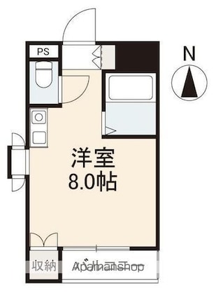 シャトレ・ル・ヴェルデェ[1R/20.52m2]の間取図