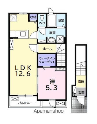 ヒカルサ市原姉ヶ崎イースト[1LDK/46.54m2]の間取図