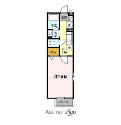 プルミエコート[1K/25m2]の間取図