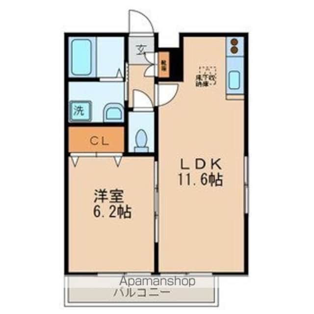 フォレストメゾン[1LDK/40.29m2]の間取図