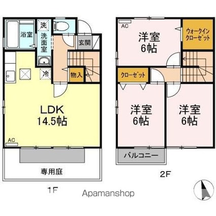 プレスティージュ土器町東　Ｂ棟[3LDK/78.7m2]の間取図