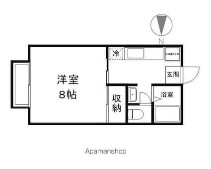 ハイツユニバース[1K/26.46m2]の間取図