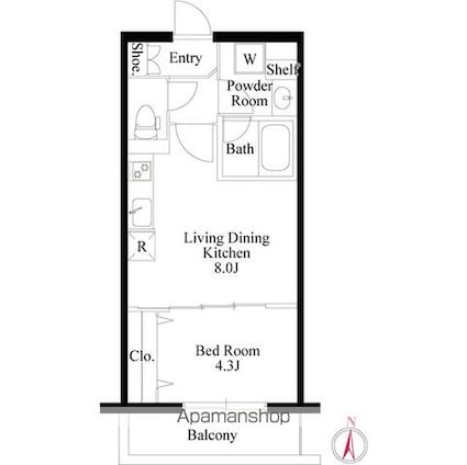 ＮＥＯグレイス綾瀬[1LDK/32.1m2]の間取図