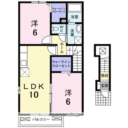 フォルサ・エムＣ[2LDK/54.85m2]の間取図