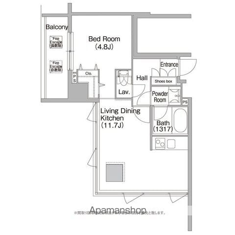 【港区三田のマンションの間取り】