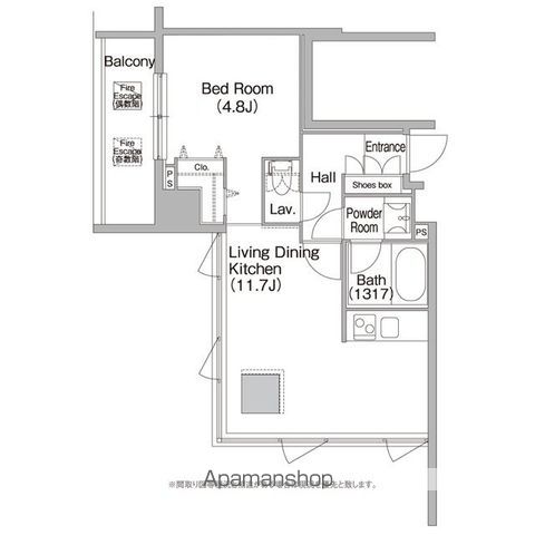 港区三田のマンションの間取り