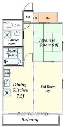 カスタリア新宿７丁目[2DK/50.22m2]の間取図