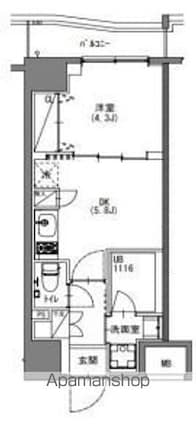 東京都新宿区四谷４丁目[1DK/29.13m2]の間取図