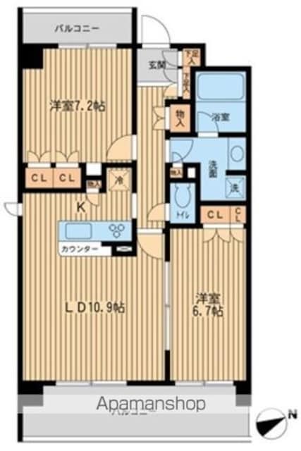 ＨＦ若林公園レジデンス[2LDK/65.66m2]の間取図