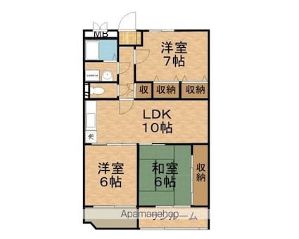 エスパソレアード[3LDK/74.7m2]の間取図