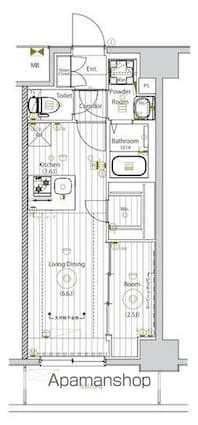 メイクスアート千種ウエスト[1LDK/28.34m2]の間取図
