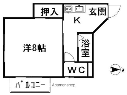 長野県長野市稲田２丁目[1K/24m2]の間取図