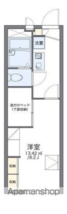 レオパレスサンローラン[1K/22.35m2]の間取図