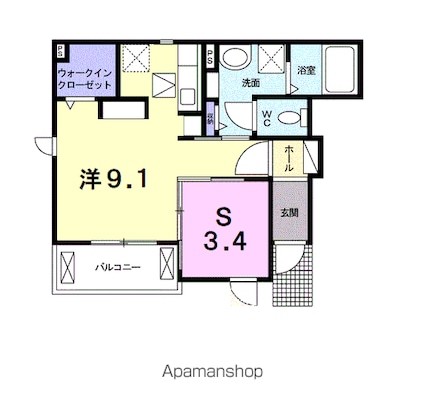カセッタ　Ｍ[1LDK/36.41m2]の間取図