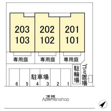 サンライズ池田[2LDK/56.56m2]の配置図