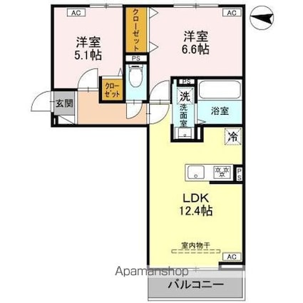 ルノンＩＩ[2LDK/53.77m2]の間取図