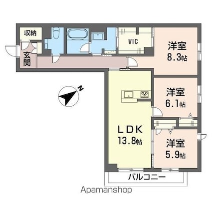 エターナル高松[3LDK/85.26m2]の間取図