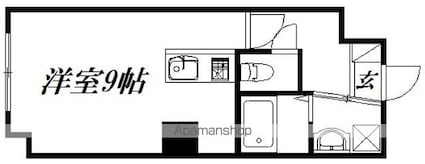 第二我心ヶ丘マンション[1R/24.8m2]の間取図