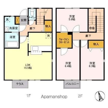 レインボーハウス　Ｂ[3LDK/82.85m2]の間取図