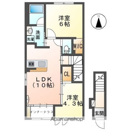 ヒラソール[2LDK/53.9m2]の間取図