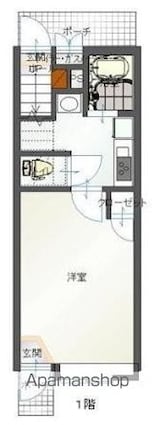 福島県郡山市田村町徳定字下河原[1K/23m2]の間取図