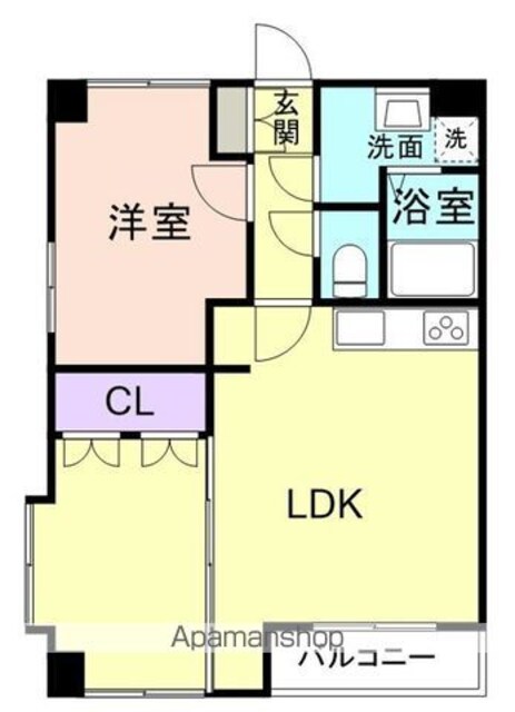 カサ・デ・西かのだ[1LDK/53.6m2]の間取図