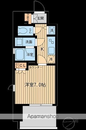 エルシア五反田[1K/25.53m2]の間取図