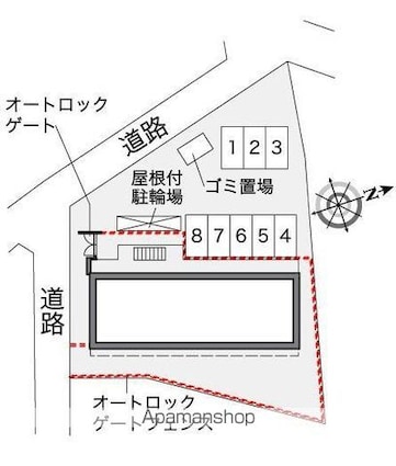 レオパレス美行[1K/26.08m2]の配置図