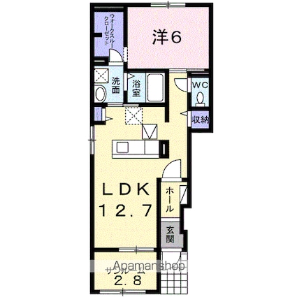 グランエスポワール[1LDK/50.03m2]の間取図