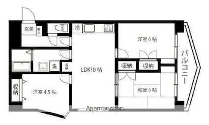 東京都文京区大塚６丁目[3LDK/64m2]の間取図