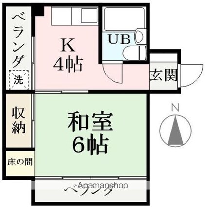 サンシャイン乾徳[1K/23.94m2]の間取図