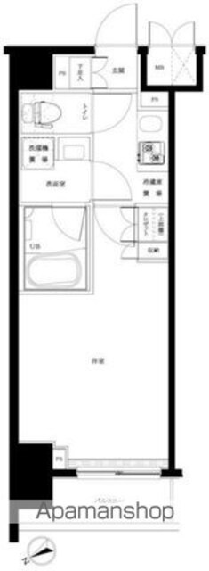ルーブル板橋東新町弐番館[1K/25.73m2]の間取図