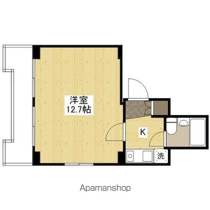 広島県広島市中区銀山町[1K/28.27m2]の間取図