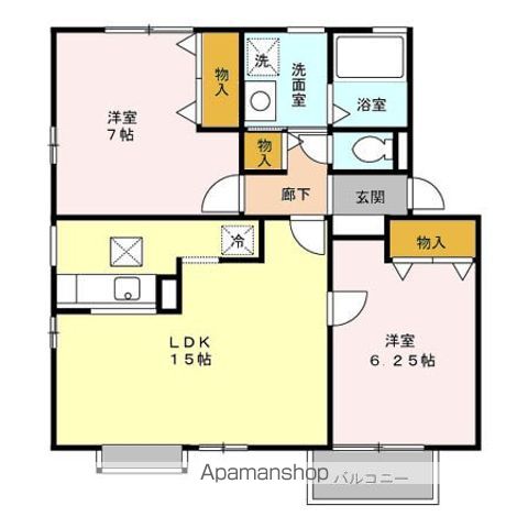 武蔵村山市大南のアパートの間取り