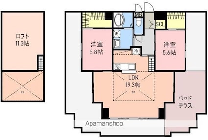 アルテマイスター中津瀬[2LDK/73.06m2]の間取図