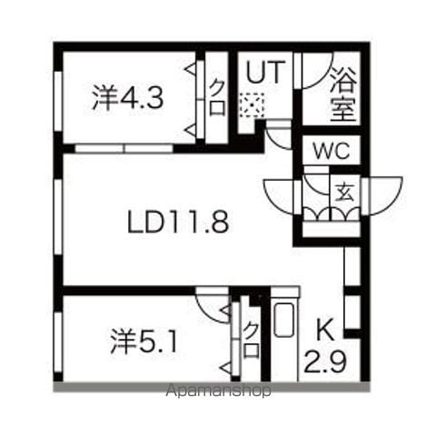 ALPHA学園前の間取り写真