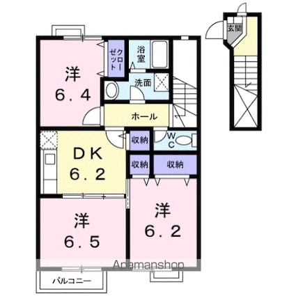 コータ・コート　Ａ[3DK/63.19m2]の間取図