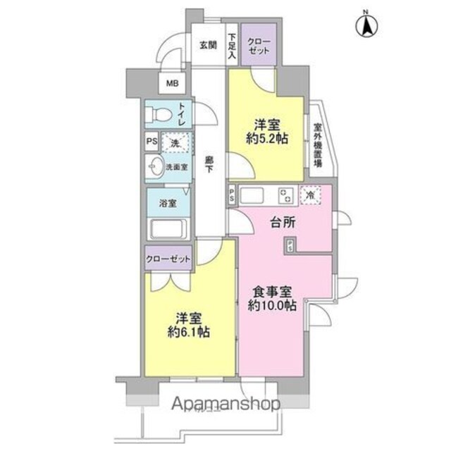 ＫＤＸレジデンス上北沢[2LDK/50.73m2]の間取図