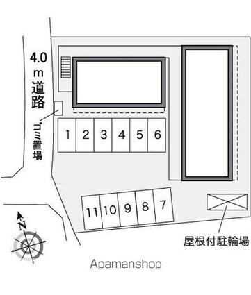 レオパレス如月[1K/23.18m2]の配置図