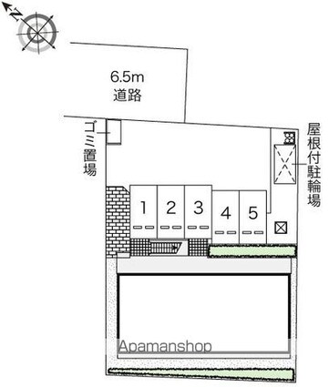レオパレスガード１[1K/23.18m2]の配置図