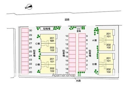 パストラル川部Ｃ[2LDK/57.22m2]の配置図