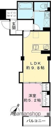 パークビュー世田谷桜丘[1LDK/40.14m2]の間取図