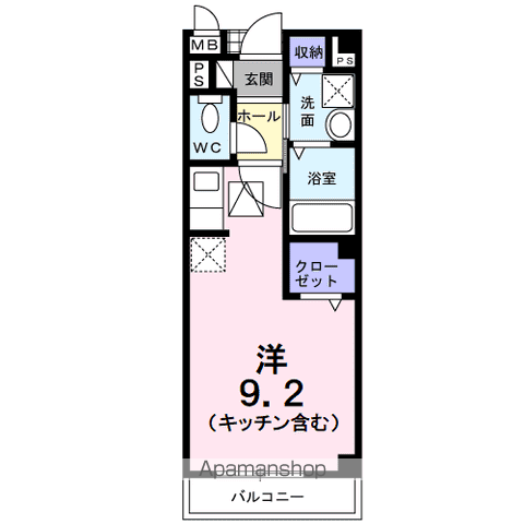 リオンＡ 101 ｜ 山梨県甲府市中小河原１丁目9-15（賃貸アパート1R・1階・25.25㎡） その2