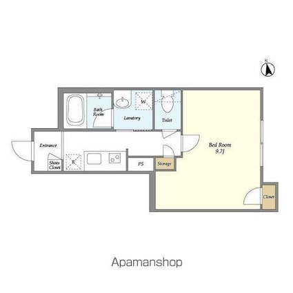 Ｅｓｐａｃｅ等々力[1K/31.26m2]の間取図