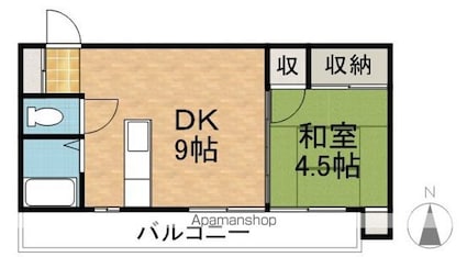 メゾンあら木[1DK/35m2]の間取図