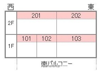 ラフェンテ枝松[2DK/36.45m2]の配置図