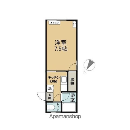 ステラⅠ[1K/22.35m2]の間取図