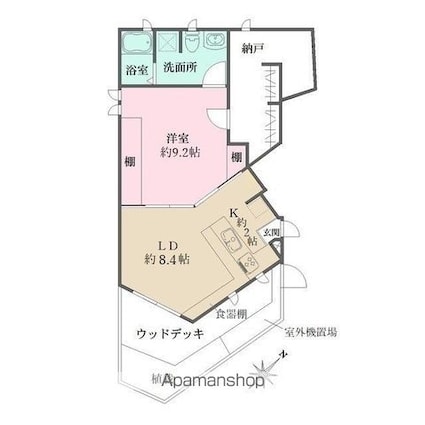 世田谷区若林１丁目戸建（１階部分）[1LDK/51.78m2]の間取図