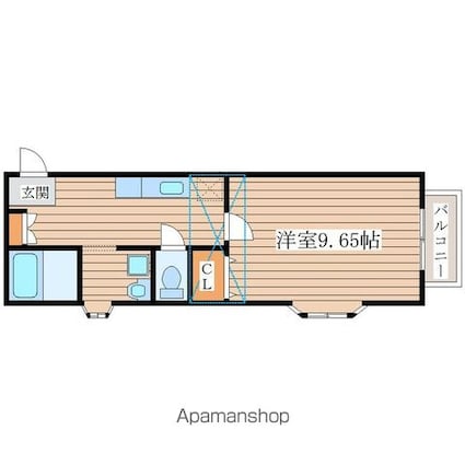 エルマーノ愛子中央１[1K/31.26m2]の間取図